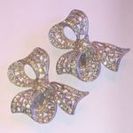Elegant Silver Tone CZ Rhinestone Bow Retro Boho Shoe Clips Dress Clips Photo 0
