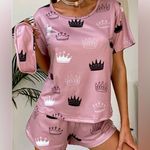 2 piece pajama set and matching sleep mask NIB Pink Size L Photo 0