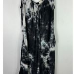 P & Rose Jumpsuit Small Black White Tie Dye Wide Leg Pockets Boho Festival Beach Photo 0