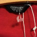 COOFANDY BRAND RED POLO SHIRT 3 BUTTONS DOWN CENTER GREY RED WHITE PLAID ACCENTS Photo 1