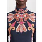 LA DOUBLEJ Navy Paisley Gold Pendant High Neck A Photo 3