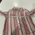 Hollister Pink & White Striped Long Sleeve Button Down Shirt Size S Photo 6