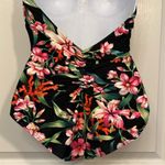 Carmen Marc Valvo  Garden Party Black Floral Halter Swimsuit Size 10 EUC #1823 Photo 6
