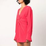 ALC Frank NEW A.L.C Zoey Twist-Front Crepe Mini Dress Fuchsia Pink Cutout‎ Sz 0 Photo 3