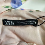 ZARA halter crop top Light pink floral print Deep V Ruching NWT XL Feminine Photo 6