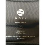 Noli  Medium Liquid Black Limitless Sports Bra Top V Neck Gathered Front Photo 5