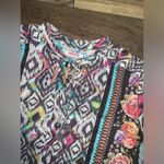 Johnny Was Nwot  M silk long tunic dress boho printed button up spring Photo 5