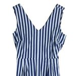 J.Crew Jumpsuit Womens 6 100% Cotton Blue White Wrap-Tie Poplin Sleeveless Photo 4