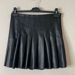 Social Tourist Black Faux Leather Pleated Mini Skirt Size Medium Photo 0
