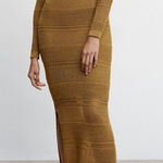Mango NEW MNG knit long sleeve open back maxi dress women’s size medium Photo 0