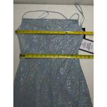 City Studio NWT Metallic Pale Blue Metallic Slip On Mini Dress In Size L Photo 5