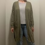 Debut  Olive Green Women's Long Cardigan Sweater Duster Size Medium Photo 1
