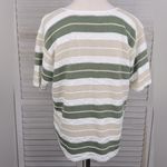 Classic Elements Vintage Short Sleeve Button Front Knit Sweater Multi/Stripe-XL Photo 2