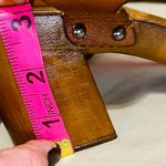 Sophia Milano Brown Italian Leather SZ39 US 8.5 Wooden Block Heel Sandals Photo 9