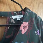 Skies Are Blue  Dark Green Blouse with Pink and Purple Floral Design Photo 2