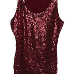 The Limited  Sequin‎ Tank Top Sleeveless Party Blouse Burgundy Women Size XS Photo 0