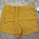 Per Se  Mustard Yellow Linen Shorts Size XL Photo 1