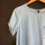 Life in Progress  Women Medium Denim Shift Dress Pocket Distressed Photo 2