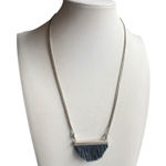 Madewell  Adjustable Silver and Blue Tassel Necklace Photo 0