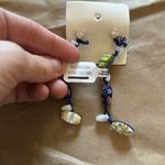 Free People  Earrings Millefiori Glass Bead Dangle Festival Style Ariana Ost Photo 2