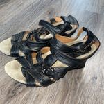 Earthies Leather Strappy Sandals Size 8.5 Black Photo 5