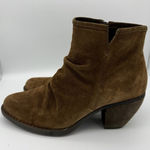 Born Boots Womens 9.5 Brown Leather Booties 2.75" Heel Side Zip Travel Going Out Photo 0