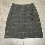 Nicola Italian Windowpane Pencil Skirt Grey Rainbow Details Office SZ 10 Gray Photo 3