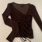 Urban Outfitters UO Sheer Brown Long Sleeve Photo 0
