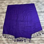 Unbranded Womens Neck Scarf Pashmina Deep Dark Cool Purple Tassels Fringe Ribbed Photo 2
