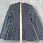 Norma Kamali  Single Breasted Glenn Plaid Blazer Jacket Black White Size 8‎ Photo 5