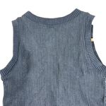 Aura NWT Crop Top Womens S/M Blue Ribbed Sleeveless Neutral Minimalist Lounge Photo 1