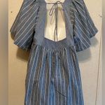 Free People  Blue and White Textured Dress Photo 5