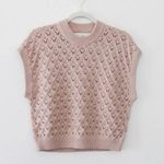 I Love Mr. Mittens Pointelle-Knit Cotton Sweater Vest in Blush Size XS/S Photo 6