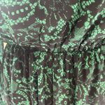 Vintage Love Crazy Green Black Print Mini Dress Women's L‎ Sheet Long Sleeve Size L Photo 6