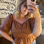 A New Day Women's Puff Elbow Sleeve Linen Peasant Shirt Top  Photo 2