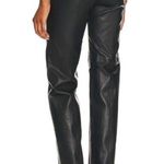 Camila Coelho NEW  Sz M Cora Leather Straight Leg Pants Split Hem Black Photo 2