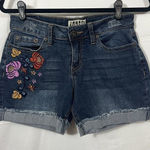 Zana Di  jeans Shorts‎ Size 4 Embroidered Cut Off Cuffed Denim Photo 0