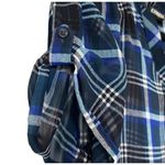 EXPRESS  Navy Black‎ and White Chiffon Plaid Sheer Top Size Small Photo 6