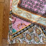 pink and yellow patterned paisley floral wrap silk midi skirt Size M Photo 12