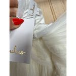 Lulus NWT  Blissful Forever White Tulle Lace Strapless Pleated Maxi Dress Size S Photo 7