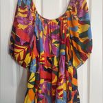 Terra & Sky 😇 Boho Multicolored Puff Sleeves Babydoll Top, Size 1X (16W-18W) Photo 1