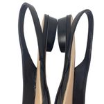 Club Monaco Club‎ Monaco Sz 37 1/2 Women's Black Leather Slingback Pointed Toe Flat Shoes Photo 4