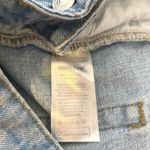 Edikted Light Wash Denim Maxi Skirt Front Slit Raw Hem Size XL Photo 5