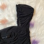 Salty Black Cap Sleeve Cinched Crop Top Woman’s Size Large Photo 2