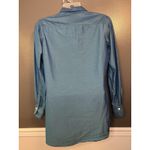 Jill McGowan Shirt Womens Medium Blue Teal Button Down Long Sleeve Tunic Top Photo 5