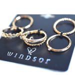Windsor NIP  Simply Glam Stackable 6pc Gold Tone Crystal Accents Size 7&8 Rings Photo 1