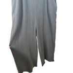 Easel Los Angeles Womens Medium Black Textured Wide Leg Jumpsuit Overalls Cotton Photo 7