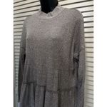 Maurice's  Brown Ribbed Knit Sweater 1/2 Collar Tiered Ruffle Long Sleeve‎ Size L Photo 1