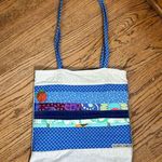 Boho Quilted And Stitched Canvas Art Deco Tote Bag Blue Photo 10