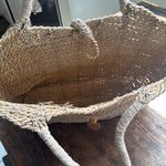 Natural Woven Tote Bag great for the beach Tan Photo 4